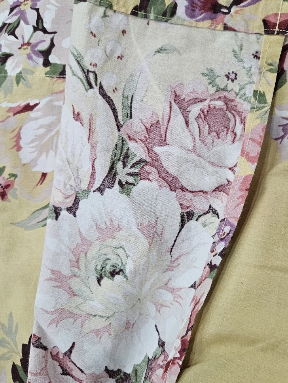 Ralph Lauren Sophie Brooke Yellow Floral & Stripe 2 Valances & 4 Curtain Panels